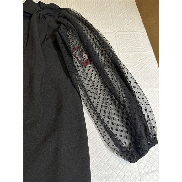 Vince Camuto Women's Mesh Dot Sleeve Shift Dress Black Size 6 VC1M0271 Party - Picture 3 of 12